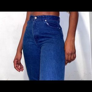 Dark denim mom jeans